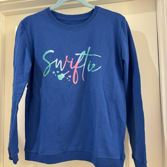 Blue Swiftie Crew Neck Sweatshirt Girls Size 14/16 EUC - Picture 1 of 3